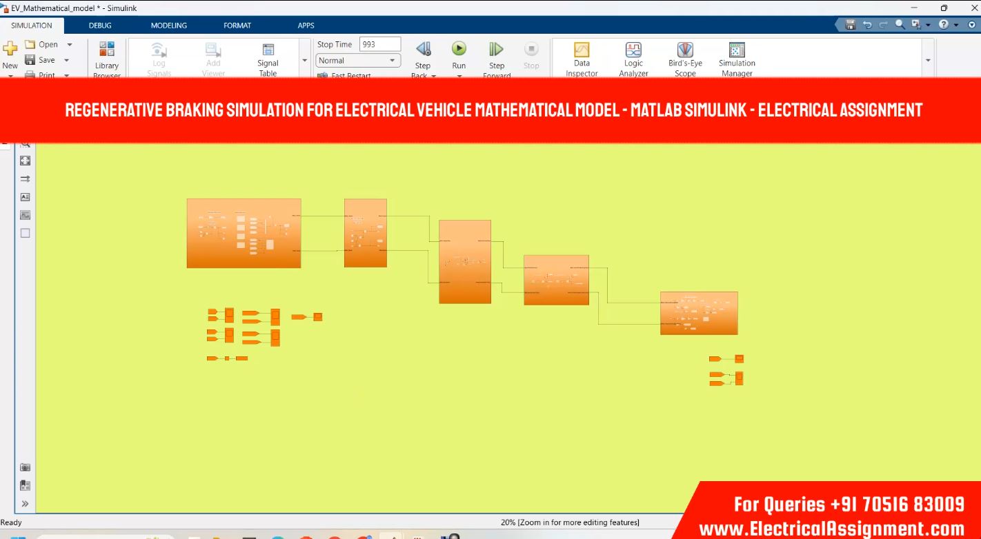Regenerative Braking Electrical Vehicle Mathematical Model Simulation Simulink screenshot 5